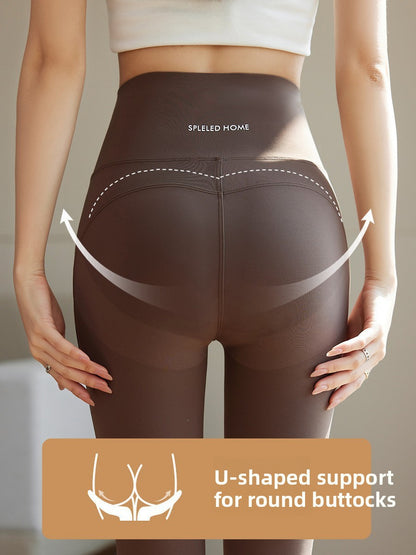 High-Waisted Brushed Yoga Pants with Tummy Control